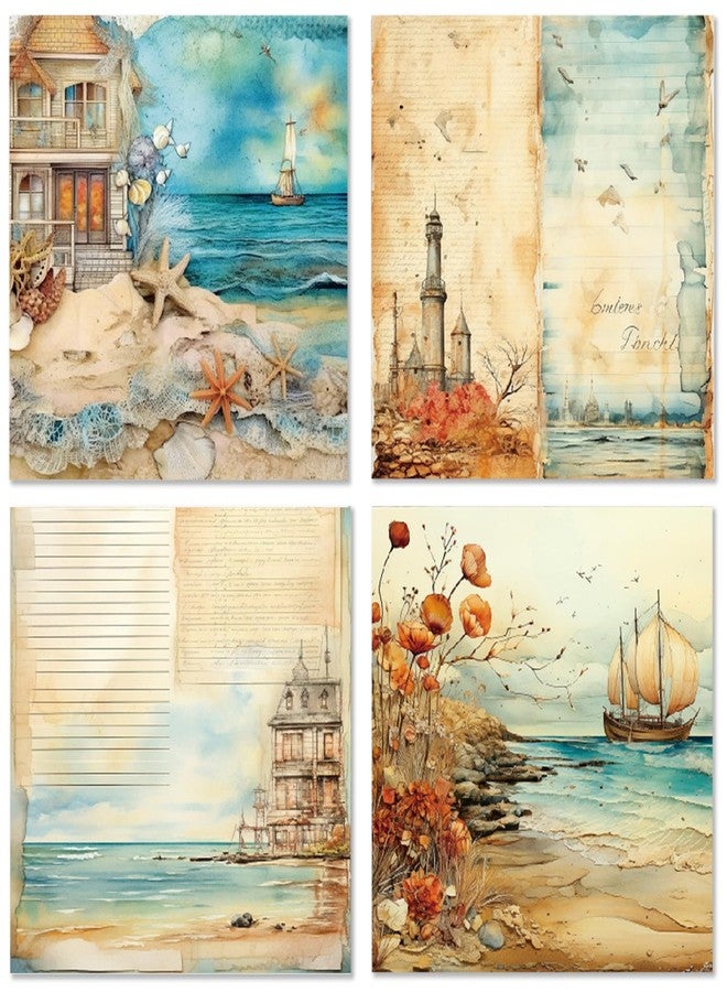 WLXTREE Beach House Scrapbook Paper Pad - 6x6 Sea Themed Travel & Vacation Collection Scrapbooking Supplies Paper for DIY Decorative Background Cardmaking Art Journaling Planner Origami Crafts - Image 3