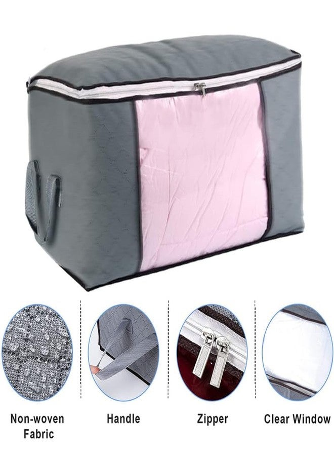 Elevea 𝟏𝟓 𝐘𝐞𝐚𝐫𝐬 𝐆𝐮𝐚𝐫𝐚𝐧𝐭𝐞𝐞 Breathable Foldable Storage Bags with Clear Window & Durable Handles for Clothes, Bedding, Comforters, Sweaters, Sarees, Shoes, Toys & Wardrobe Organization. - Image 5