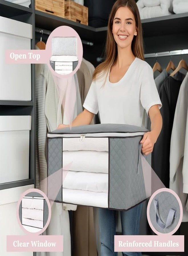 Elevea 𝟏𝟓 𝐘𝐞𝐚𝐫𝐬 𝐆𝐮𝐚𝐫𝐚𝐧𝐭𝐞𝐞 Breathable Foldable Storage Bags with Clear Window & Durable Handles for Clothes, Bedding, Comforters, Sweaters, Sarees, Shoes, Toys & Wardrobe Organization. - Image 4