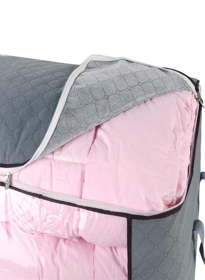 Elevea 𝟏𝟓 𝐘𝐞𝐚𝐫𝐬 𝐆𝐮𝐚𝐫𝐚𝐧𝐭𝐞𝐞 Breathable Foldable Storage Bags with Clear Window & Durable Handles for Clothes, Bedding, Comforters, Sweaters, Sarees, Shoes, Toys & Wardrobe Organization. - Image 3