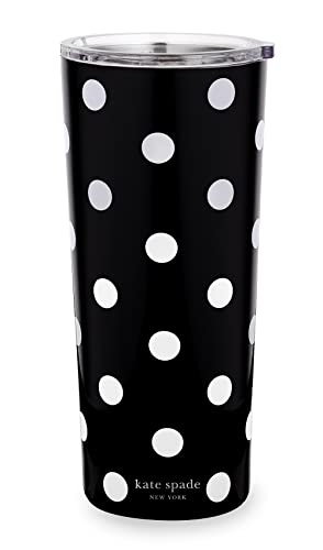 Kate Spade New York kate spade new york Cute Stainless Steel Mug, 24 Ounce Travel Tumbler, Double Wall Insulated Cup with Lid, Picture Dot  - Image 2