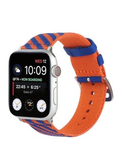 Replacement Strap Nylon Single Loop Watch Band For Apple Watch Ultra 49mm&Watch Ultra 2 49mm / Series 9&8&7 45mm / SE 3&SE 2&6&SE&5&4 44mm / 3&2&1 42mm Orange+Black