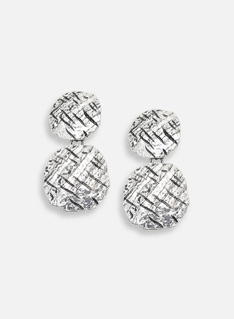 سوهي قرط متدلي مصمم للحفلات مطلي بالفضة