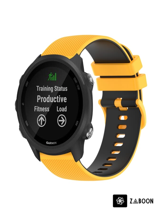 Zaboon Watch Band For Garmin Watch Band Forerunner 245 20mm Checkered Two-Color Silicone - Image 1