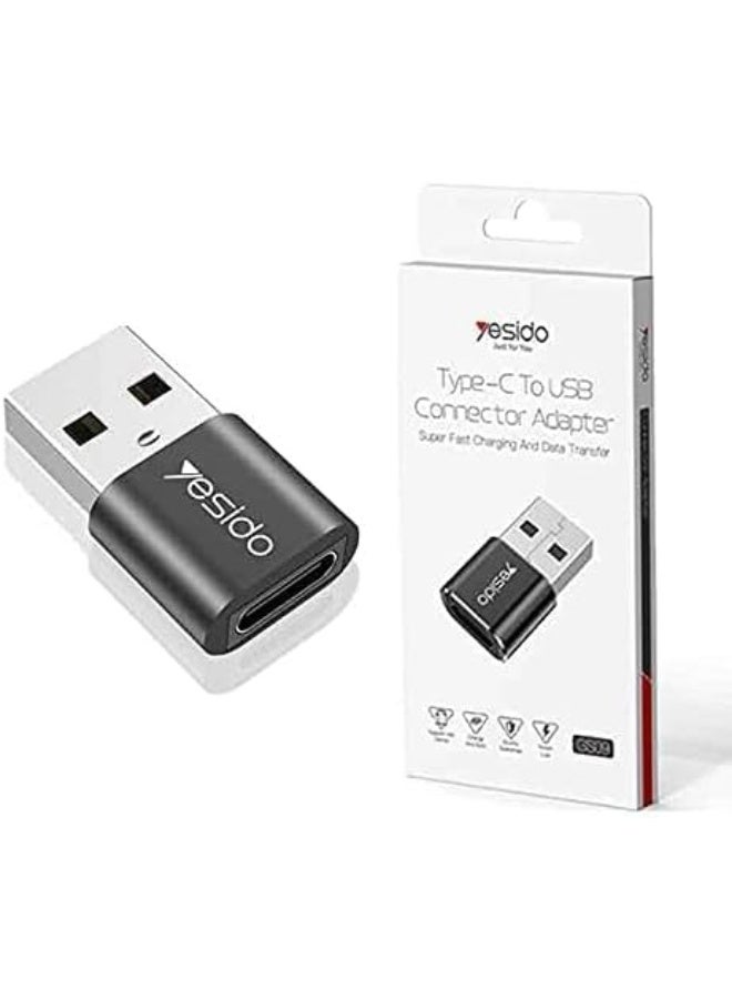 Yesido GS09 Type-C to USB OTG Connector Adapter – Fast Data Transfer & Charging – Compact & Durable – Black - Image 5