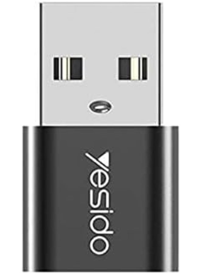 Yesido GS09 Type-C to USB OTG Connector Adapter – Fast Data Transfer & Charging – Compact & Durable – Black - Image 4