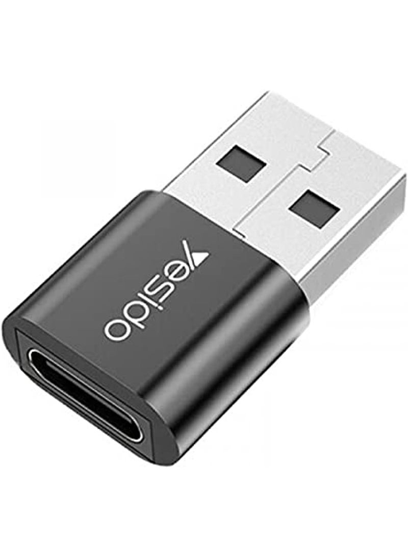 Yesido GS09 Type-C to USB OTG Connector Adapter – Fast Data Transfer & Charging – Compact & Durable – Black - Image 1