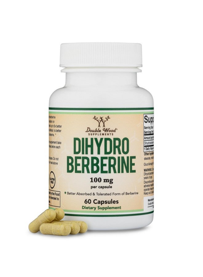 Double Wood Supplements مكمل ديهيدروبيربيرين 100 ملغ، 60 كبسولة (براءة اختراع غلوكوفانتاج سوبر بيربيرين، قد يكون أكثر فعالية 5 مرات من البيربيرين مع آثار جانبية أقل) مختبر من طرف ثالث، آمن للنباتيين من دابل وود - Image 1