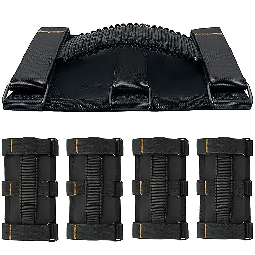 KKIKK Jeep Roll Bar Grab Handles, 4 Pack Paraocrd Jeep Handles Grab for Wrangler JK YJ TJ JL & Gladiator JT 2021 2022 2023 2024 Modle, Wrangler Hardware Handles (Black) - Image 1