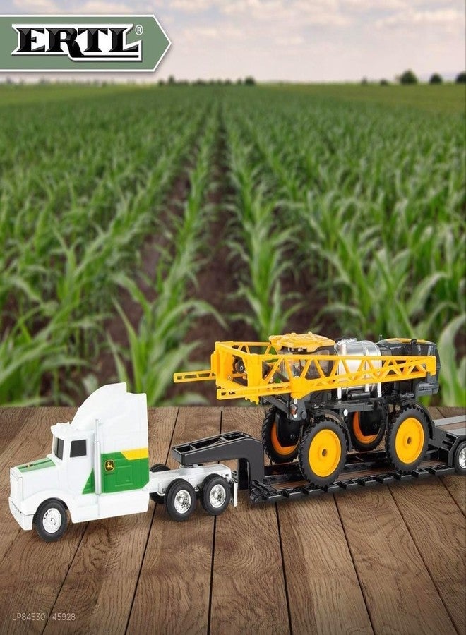John Deere 1/64 Scale Semi with Lowboy Trailer and Hagie STS12 Sprayer - Diecast Metal Replica Play - Children's Toy - Ages 8 Years + - Image 2