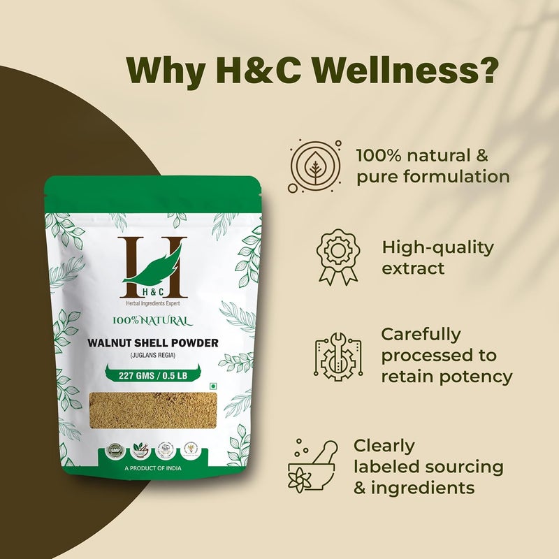 H&C 100% Natural Walnut Shell Powder for Scrub Formulation 227gms (1/2 LB) - Image 4
