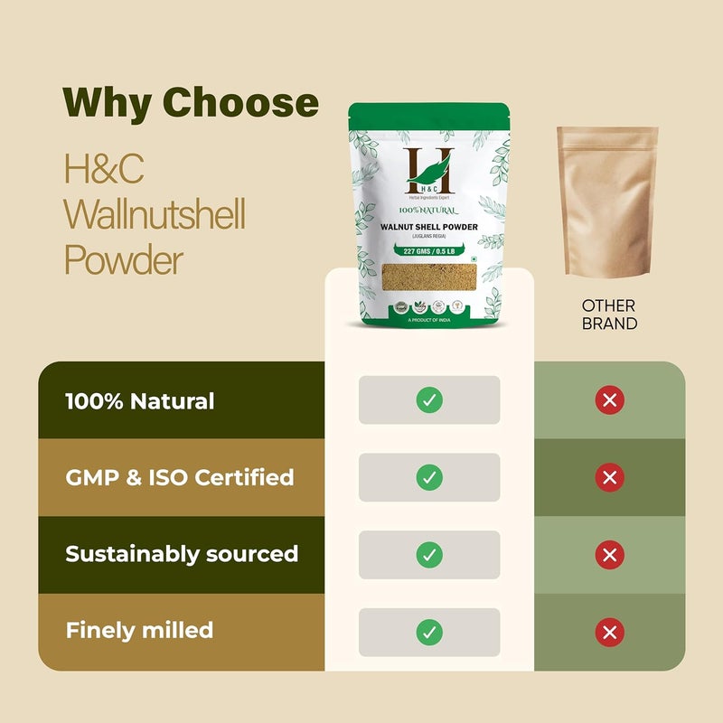 H&C 100% Natural Walnut Shell Powder for Scrub Formulation 227gms (1/2 LB) - Image 5