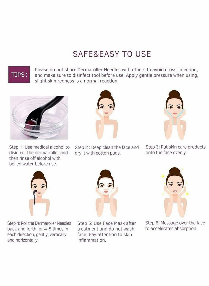 KASTWAVE Skin Roller Kit, Micro Needling System Was Use on Face, Eyes, Body to Reduce Wrinkles, Sun Damage, Dark Spots, Scars, Cellulite, set of 3 - Image 5