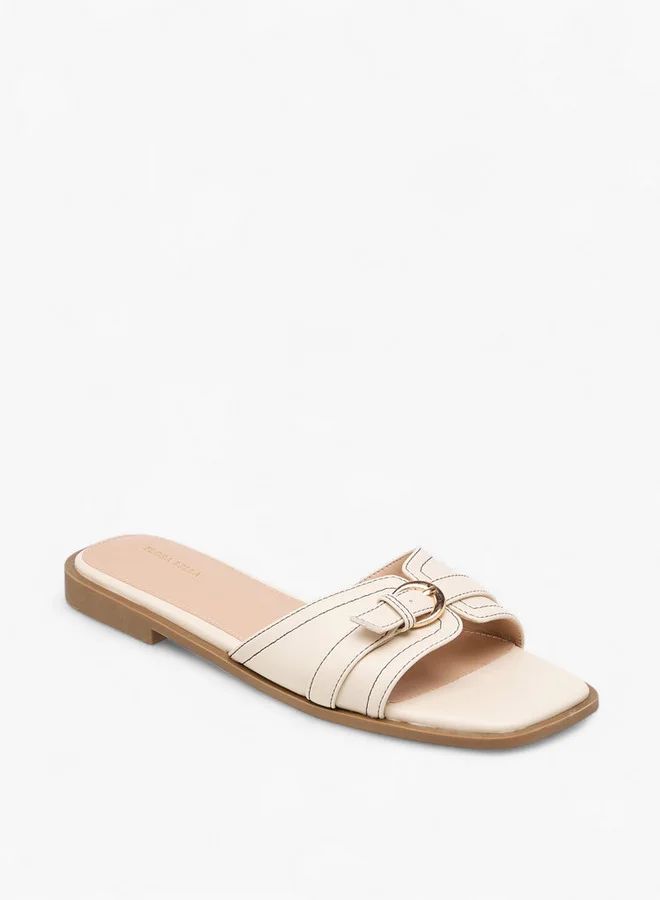 Flora Bella By Shoexpress Women Buckle Accent Slip-On Flat Sandals