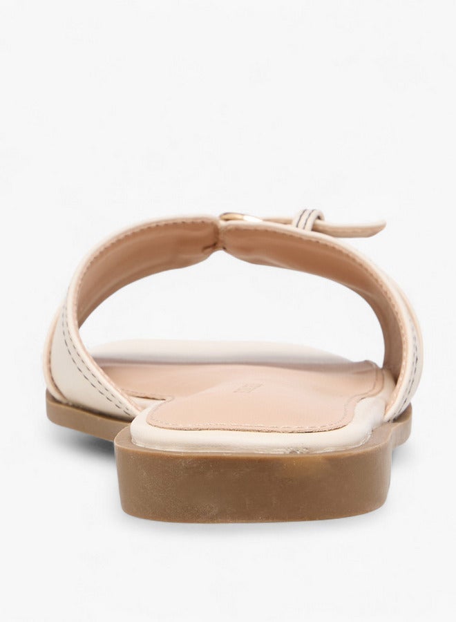 Flora Bella By Shoexpress Women Buckle Accent Slip-On Flat Sandals - Image 5