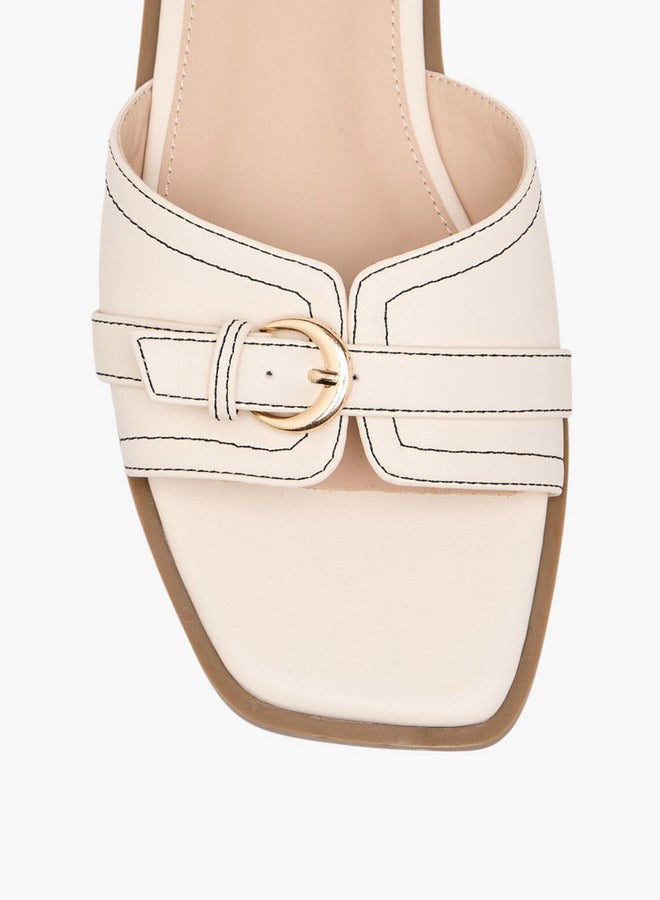 Flora Bella By Shoexpress Women Buckle Accent Slip-On Flat Sandals - Image 4