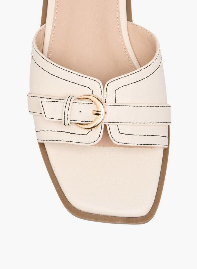 Flora Bella By Shoexpress Women Buckle Accent Slip-On Flat Sandals - Image 4