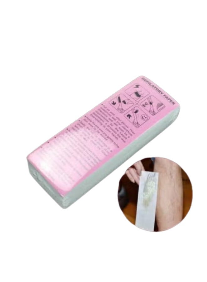 100pcs White Wax Paper Hair Removal Kit