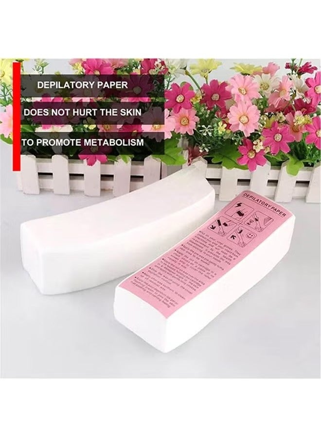 100pcs White Wax Paper Hair Removal Kit