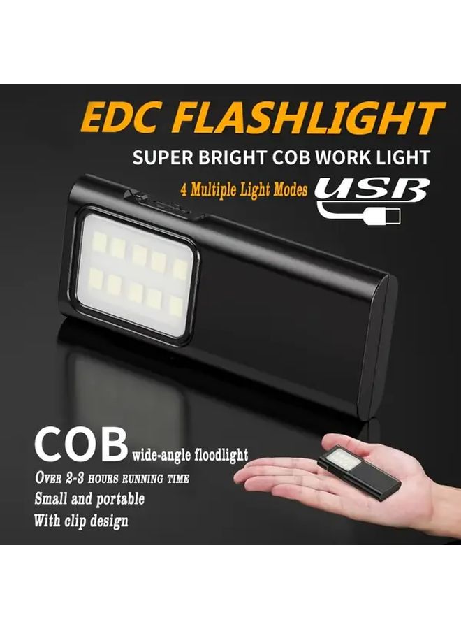 مصباح يدوي من نوع USB-C LED بعدد قطع 2، مزود بـ4 أنماط، مصباح تخييم مدمج، ضوء جيب حر اليدين - Image 1