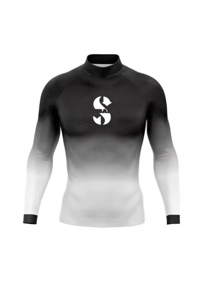 Men's Swimsuit Long-sleeved Protective Surfing T-shirt Ultraviolet Swimsuit Diving Swimsuit Sunscreen Quick-drying-Color:11-