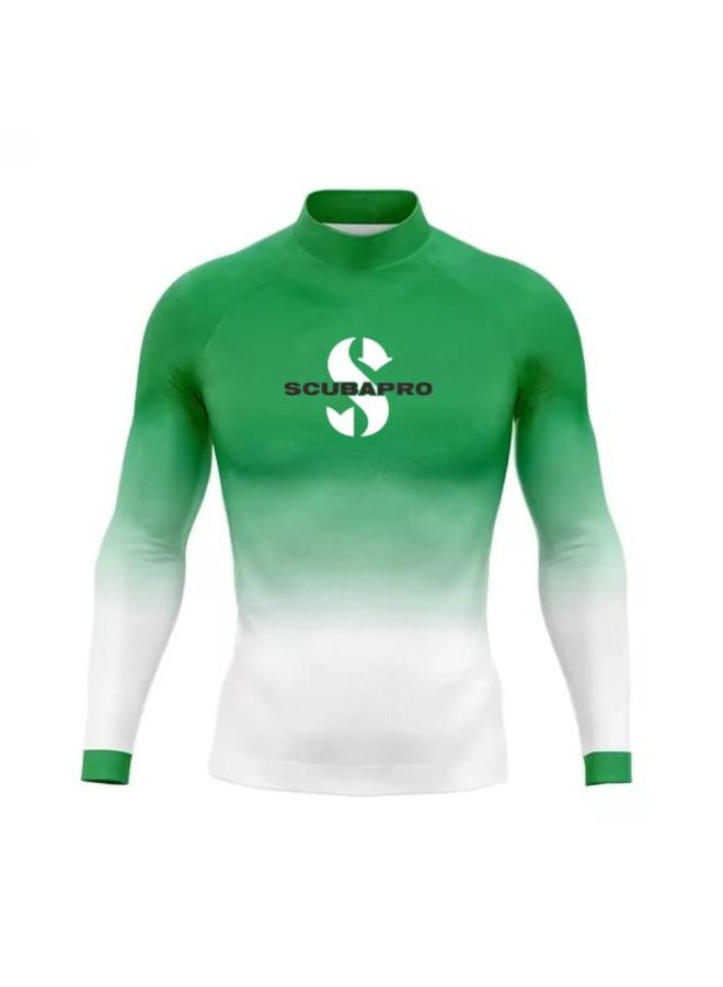 Men's Swimsuit Long-sleeved Protective Surfing T-shirt Ultraviolet Swimsuit Diving Swimsuit Sunscreen Quick-drying-Color:11-