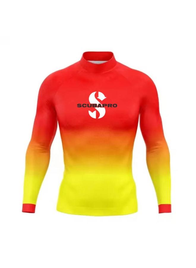 Men's Swimsuit Long-sleeved Protective Surfing T-shirt Ultraviolet Swimsuit Diving Swimsuit Sunscreen Quick-drying-Color:11-