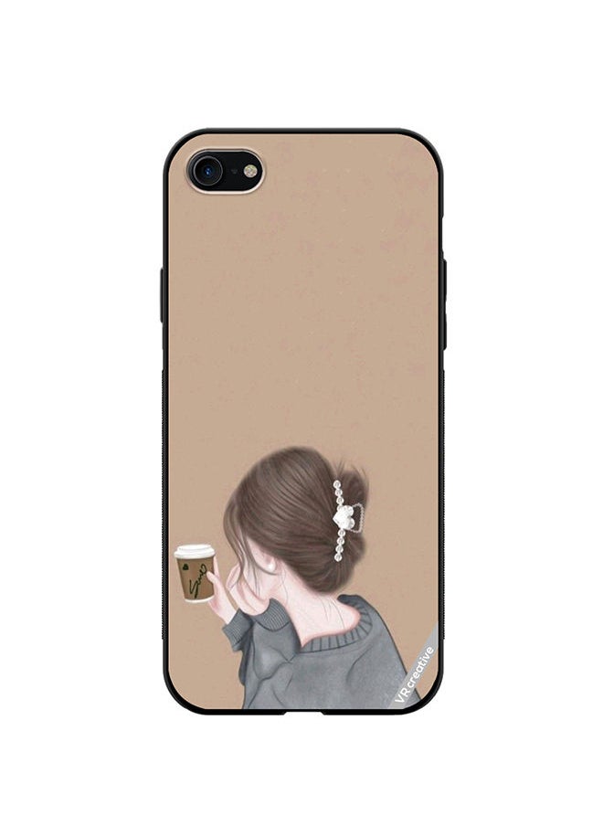 VR CREATIVE Protective Case Cover For Apple iPhone SE (2022) Sipping Design Multicolour  - Image 1