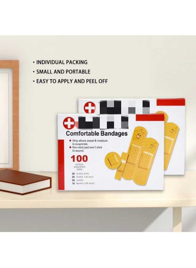 general Flexible Fabric Adhesive Bandages for Wound Care and First Aid, Four Size, 100 Count - Image 2