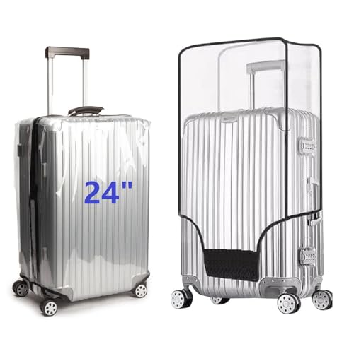 FABULWAY Clear PVC Suitcase Cover Protectors Transparent Luggage Cover Waterproof Wheeled Suitcase Dust Covers Dustproof Travel Luggage Sleeve Protector 24 - Image 1