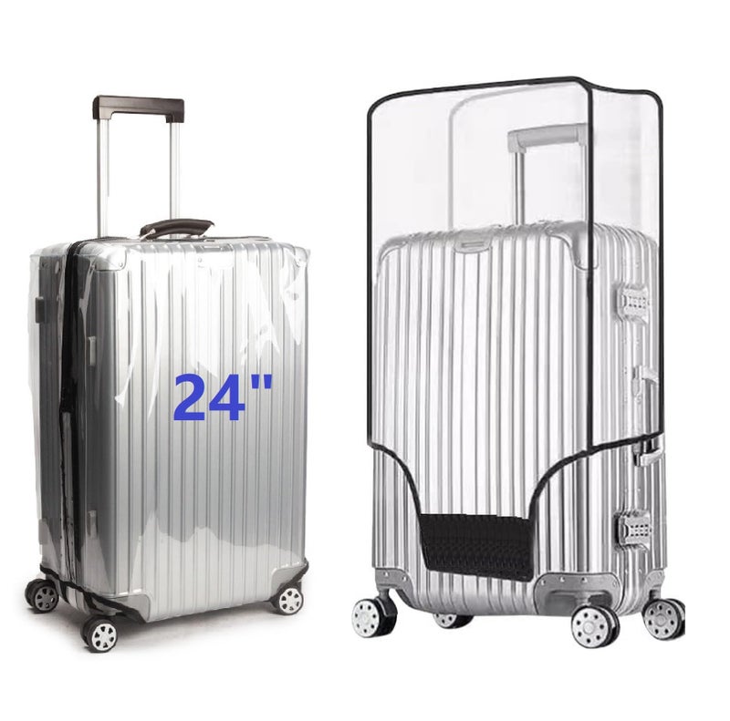 FABULWAY Clear PVC Suitcase Cover Protectors Transparent Luggage Cover Waterproof Wheeled Suitcase Dust Covers Dustproof Travel Luggage Sleeve Protector 24 - Image 2