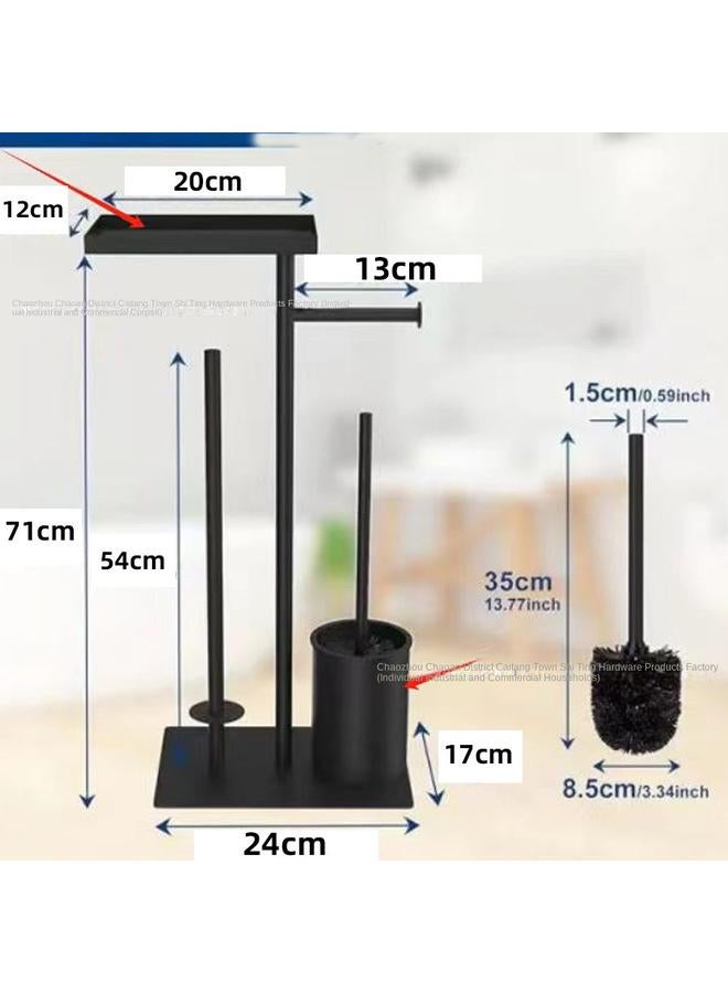 الأزرق جي دبليو حامل ورق التواليت العمودي من الأرض إلى الأرض ، رف ورق لفافة الحمام ، رف مناديل مع رف تخزين الهاتف المحمول - Image 5