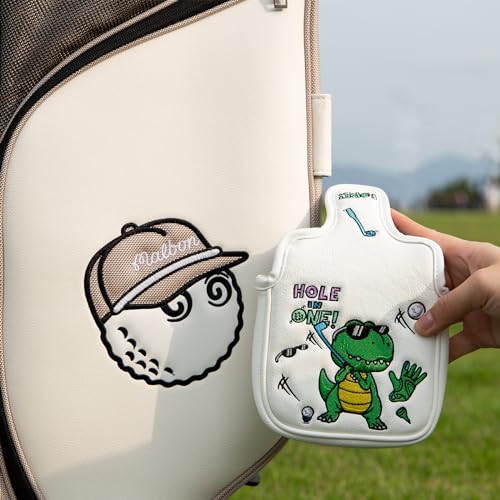 Acebirdie Golf Mallet Putter Headcover, Premium Leather Golf Club Protector - Mallet Putter Cover with Magnetic Closure for Most Brand Golf Blade Putter Cover (Dinosaur) - Image 3