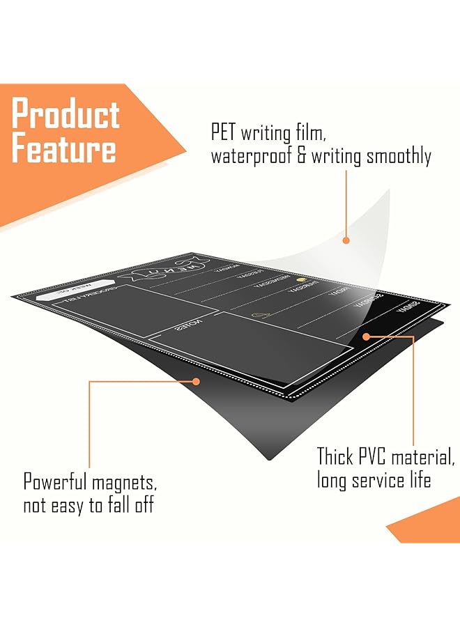 erorex Magnetic Dry Erase Menu Black Board For Fridge Weekly Meal Planner And Grocery List Notepad For Kitchen 42Cmx30Cm Daily Dinner Menu Chalkboard Calendar For Home  - Image 5