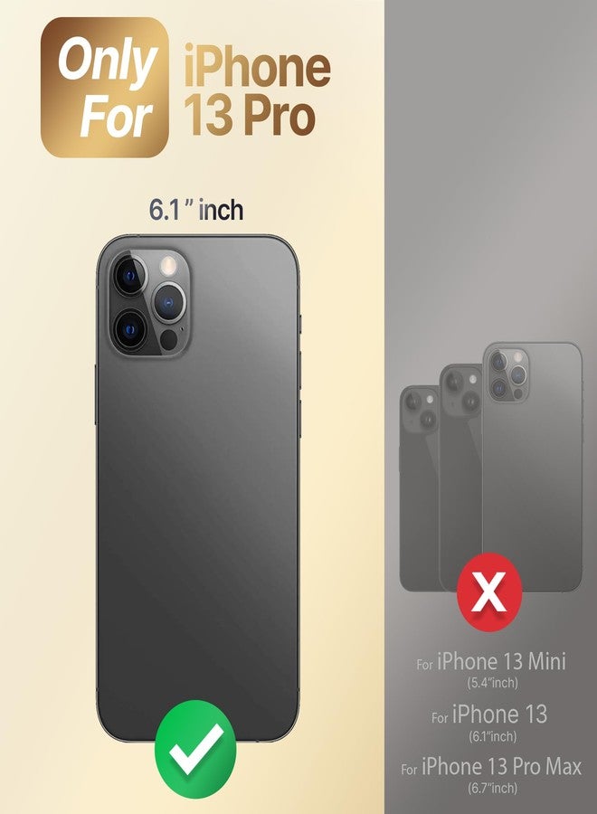 XYZ جراب XYZ لهاتف iPhone 13 Pro مع حامل، جراب هاتف مزود بحامل مزدوج الحلقات، جراب فاخر مرصع بالكريستال بتصميم قلب لحماية هاتف iPhone 13 Pro، أسود - Image 2