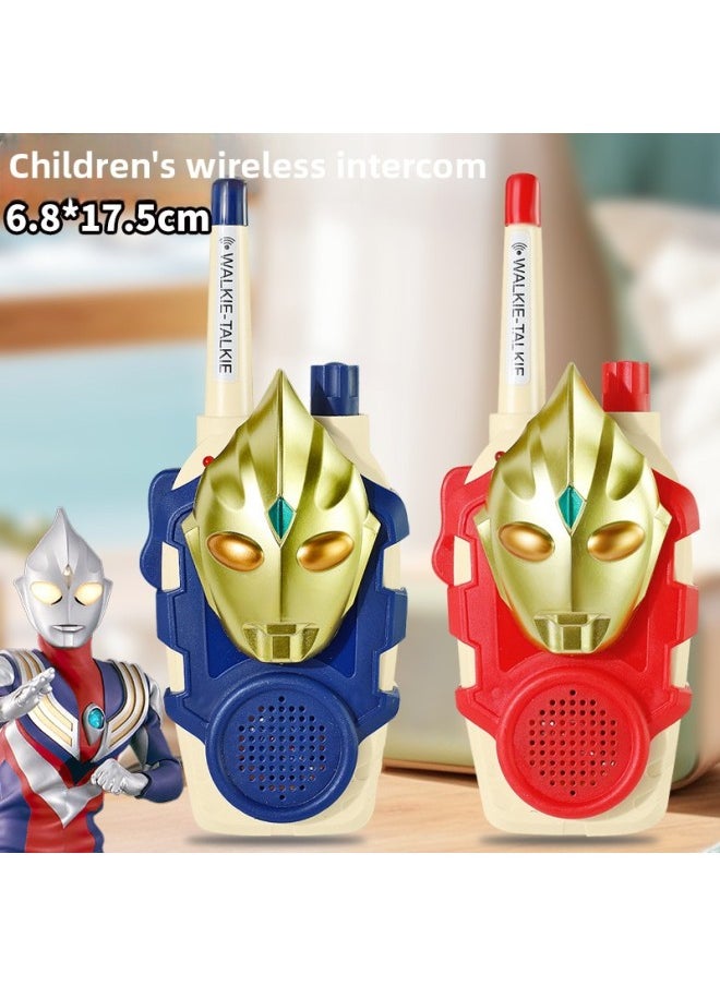 Generic - Selo Ultraman Men's Cool Walkie-talkie Outdoor Toy Parent-Child Interaction Birthday Gift-Color:[a Pair Of Red And Blue] Golden Ultraman Tiga Walkie Talkie-Specifications:Bag [free 6 Rechargeable Batteries + Charger + Screwdriver] - Image 1