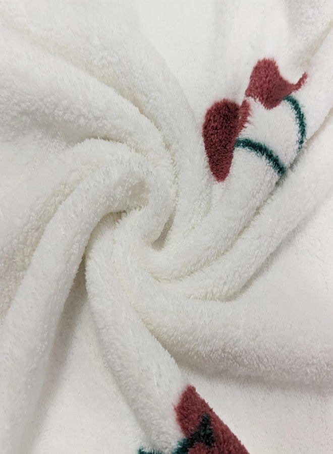 USTIDE Cute Cherries Print Bath Towel Sets Light Red Soft Towels Cute Towels for Bathroom Gym Bath Sheets (Cherry，3pieces) - Image 5