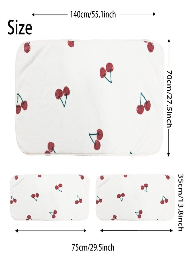 USTIDE Cute Cherries Print Bath Towel Sets Light Red Soft Towels Cute Towels for Bathroom Gym Bath Sheets (Cherry，3pieces) - Image 4