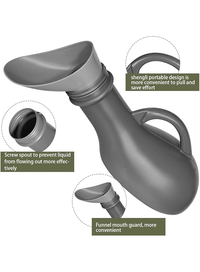 Excefore Travel Toilet Urinal Bottles Urinal Pee Bottle With Funnel And Spill Proof Screw Lid Unisex Portable Urine Bottle Emergency Toilet For Car Travel Camping 1000Ml - Image 5