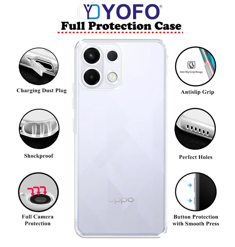 YOFO Silicon Back Cover Case for Oppo K13 (5G) (Transparent) Camera Protection with Dust Plug - Image 2