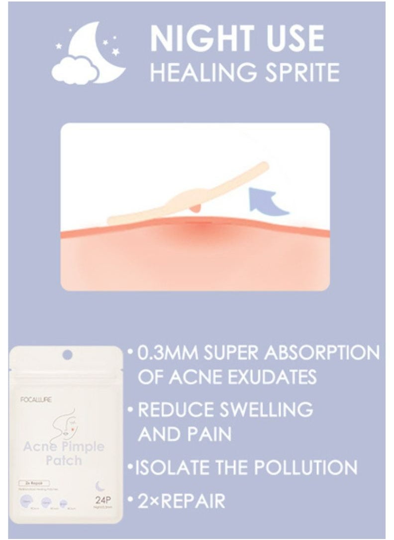 FOCALLURE - Invisible Acne Pimple Patch for Night Use 2 Pcs - Image 1