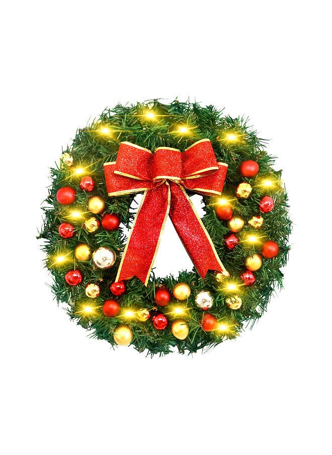 Generic Wreath With 13ft 30LED String Light Bow Knot Balls 20 Inch  - Image 1