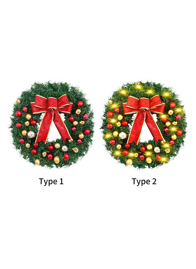 Generic Wreath With 13ft 30LED String Light Bow Knot Balls 20 Inch  - Image 5