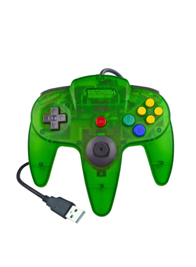N64 Controller Usb Wired Gamepad For Pc Mac Compatible Wireless Trigger Button Type None Interface Type Usb Gaming Controllers-Product Color:Transparent Green  - Image 1