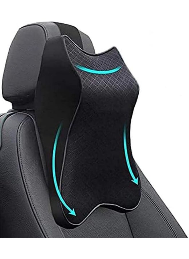 Car Seat Headrest Neck Pillow, 100% Memory Foam with Breathable Removable Cover - Image 1