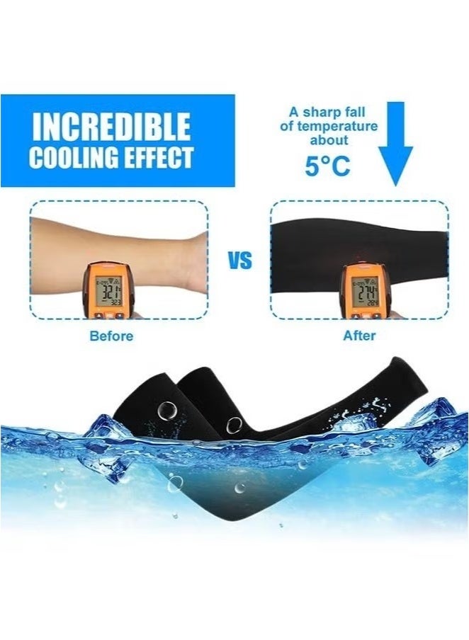 2 Pack UV Protection Cooling Arm Sleeves - Unisex Sunblock Sleeves for Men & Women, Breathable Long Hand Sleeves for Golf, Basketball, Driving, Hiking & Outdoor Sports - Image 4