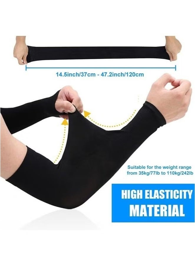 2 Pack UV Protection Cooling Arm Sleeves - Unisex Sunblock Sleeves for Men & Women, Breathable Long Hand Sleeves for Golf, Basketball, Driving, Hiking & Outdoor Sports - Image 3