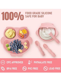 Taiahiro 10 Pcs Silicone Baby Feeding Set,Owl Toddler Self Feeding Dish Set  - Image 2
