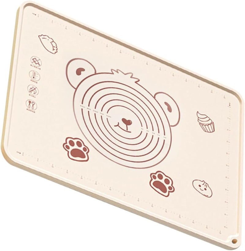 PureBake حصيرة خبز سيليكون كبيرة 50x40 سم، سميكة جداً، غير لاصقة ومضادة للانزلاق لعجن العجين مع حواف قياس، ارتفاع متزايد، خالية من BPA، للبيتزا، الكعك، الفطائر، فرد العجين - بيج - Image 1