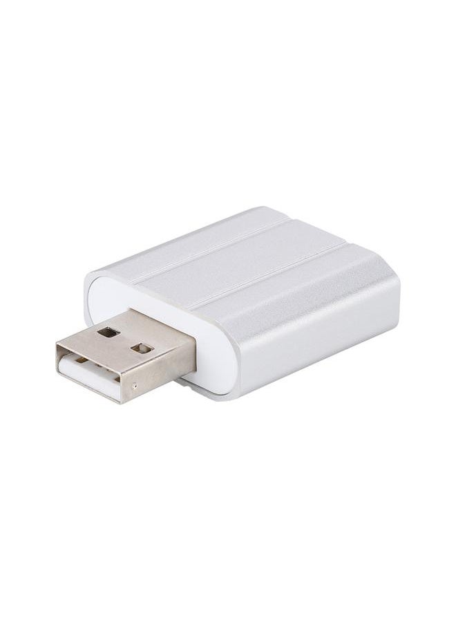 Thoraya Mini External USB Sound Card Headphone Adapter Audio Card For PS4 Computer SoundCard (Silver)  - Image 3